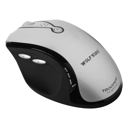 WOLFKING Trooper Gaming Maus in Silber /2200DPI/ 7 Tasten