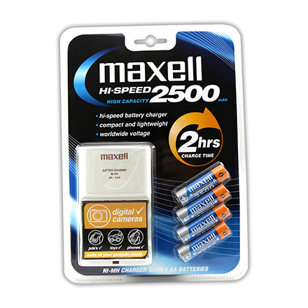 MAXELL Hi-Speed Ladegerät + 4 AA Batterien