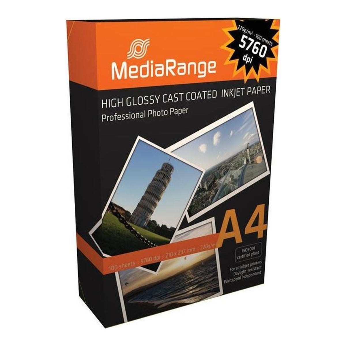 MEDIARANGE DIN A4 220g Photo Papier 100 sheets High Glossy