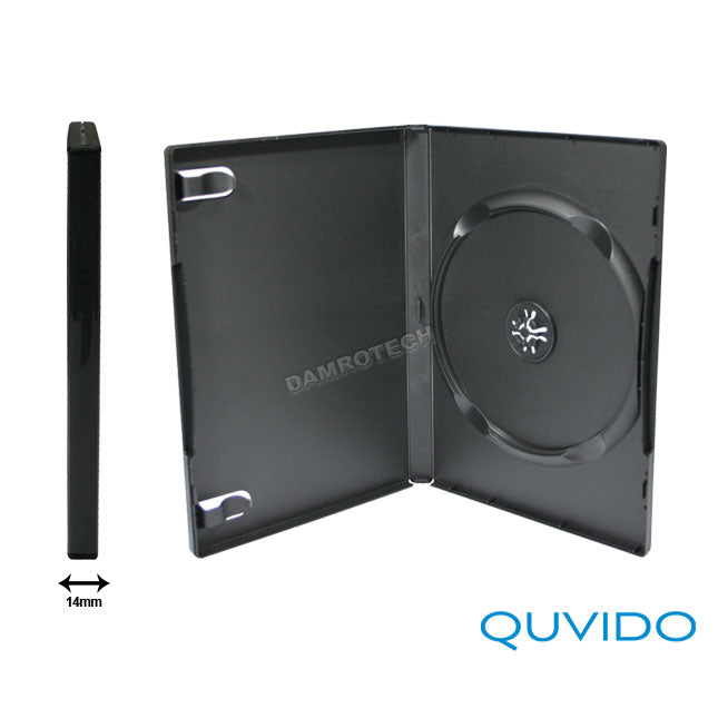 5 QUVIDO DVD Hüllen Schwarz Single / 1 CD o. DVD / 14mm