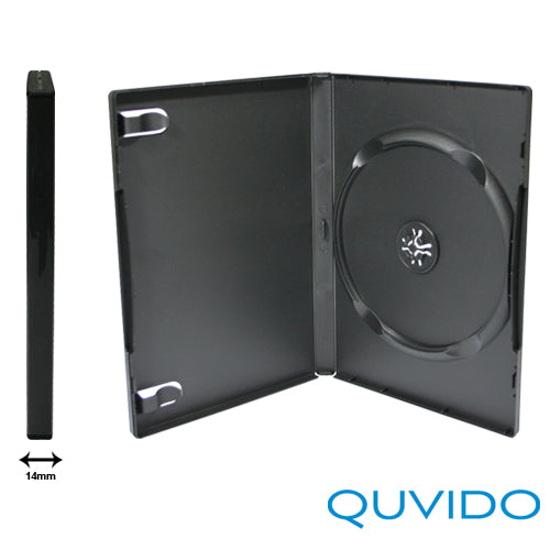 5 QUVIDO DVD Hüllen Schwarz Single / 1 CD o. DVD / 14mm