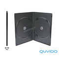 5 QUVIDO DVD Slim Hüllen Schwarz Double / 2 CDs o. DVDs /7mm