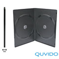 5 QUVIDO DVD Slim Hüllen Schwarz Double / 2 CDs o. DVDs /7mm