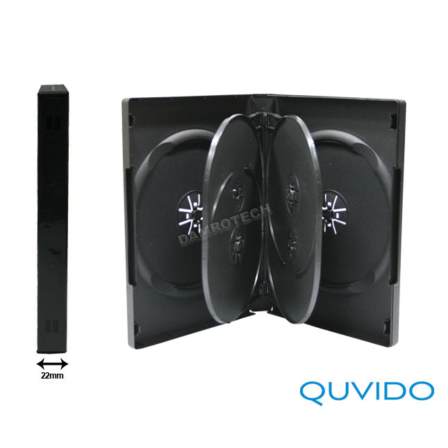 5 QUVIDO DVD Hüllen Schwarz Six / 6 CDs o. DVDs / 22mm