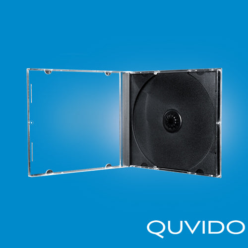 5 QUVIDO CD Hüllen JewelCase Schwarz Single 10.4mm