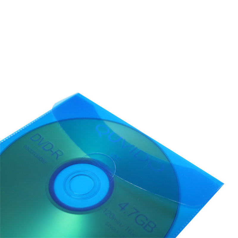 50 QUVIDO CD/DVD/Blu-Ray PP Schutzhüllen Color-Mix