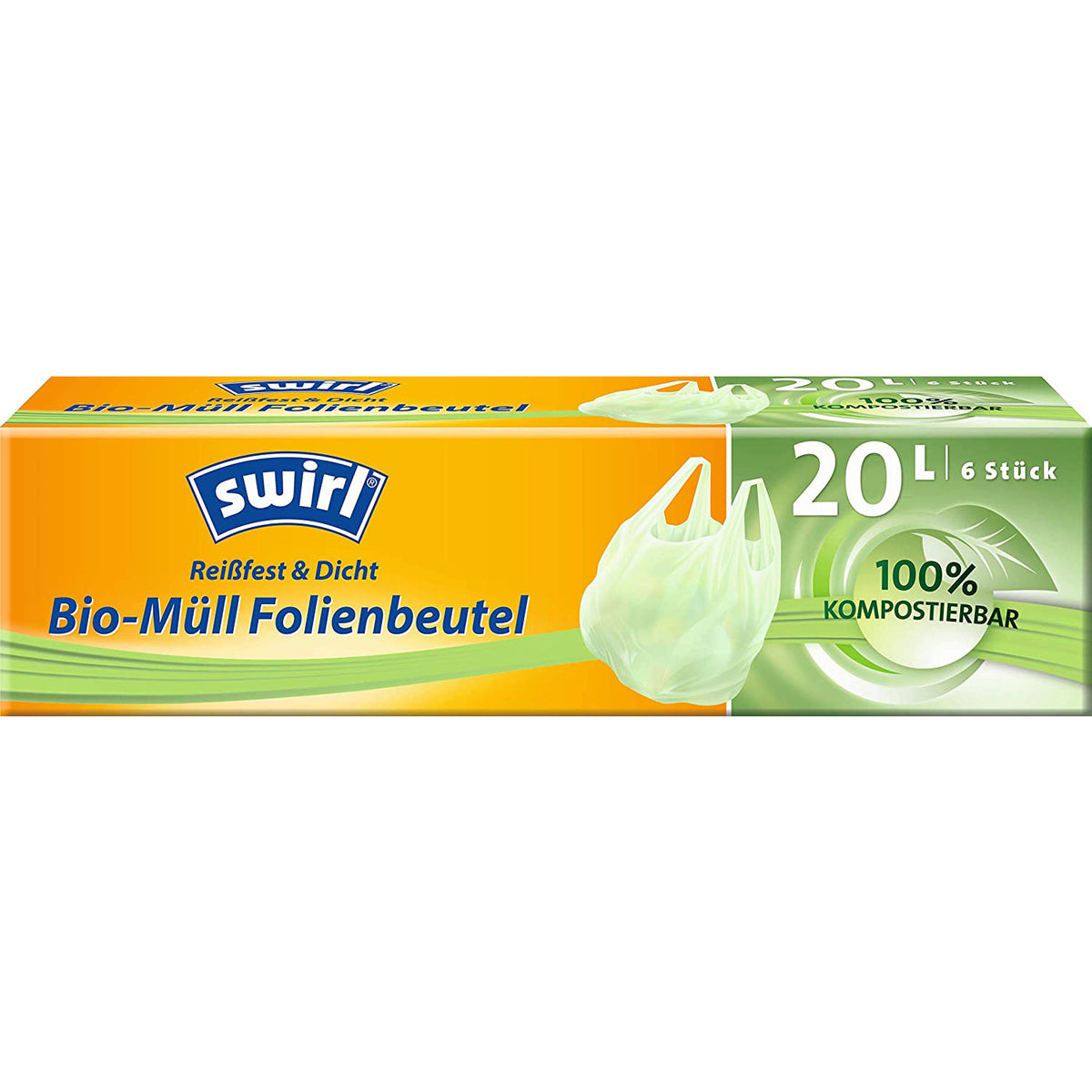 SWIRL Müllbeutel BIO 20l mit Tragegriffe