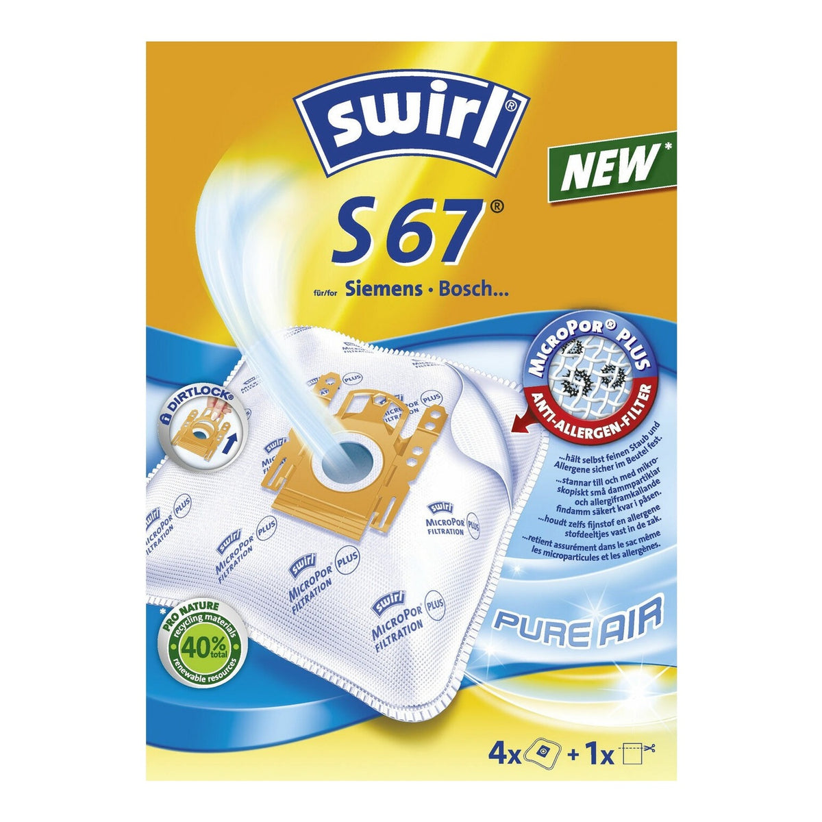 SWIRL Staubsaugerbeutel S67 MP Plus EU12