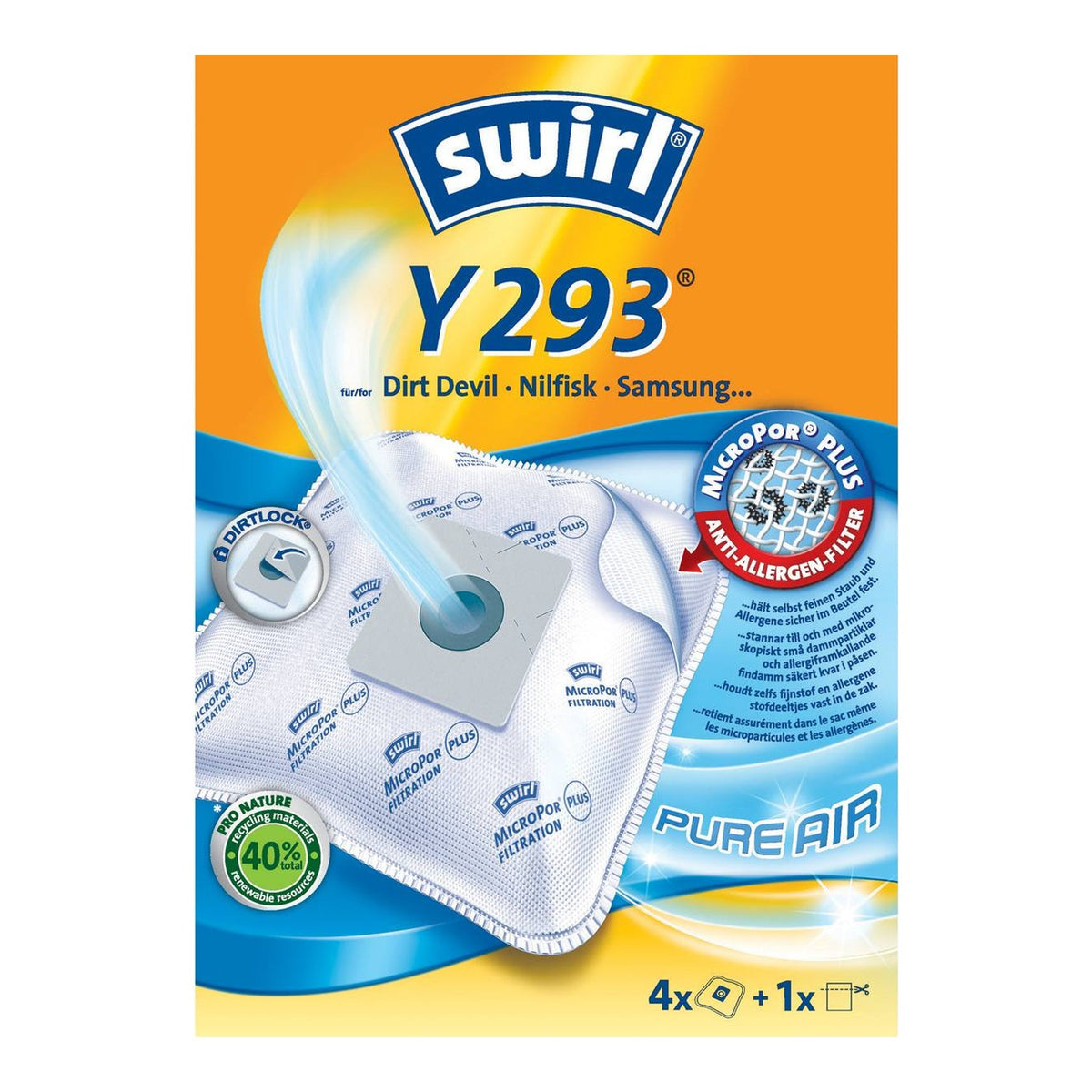 SWIRL Staubsaugerbeutel Y293 MP Plus EU12