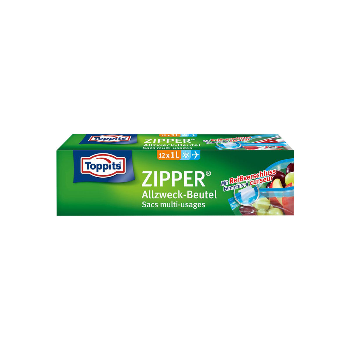 TOPPITS Zipper Allzweck-Beutel 12 x 1L (20 x 15cm)