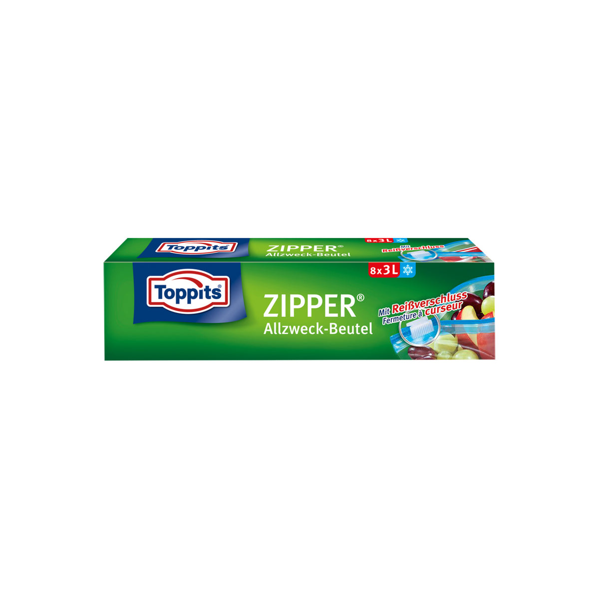 TOPPITS Zipper Allzweck-Beutel 8 x 3L (27 x 24cm)