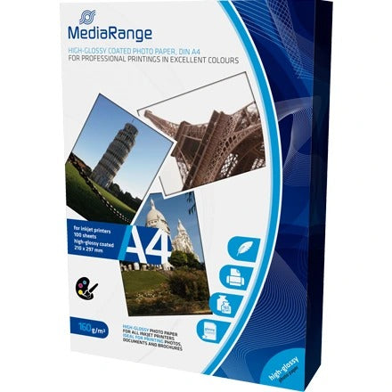 MEDIARANGE DIN A4 160g Inkjet paper 100 sheets glossy-coated