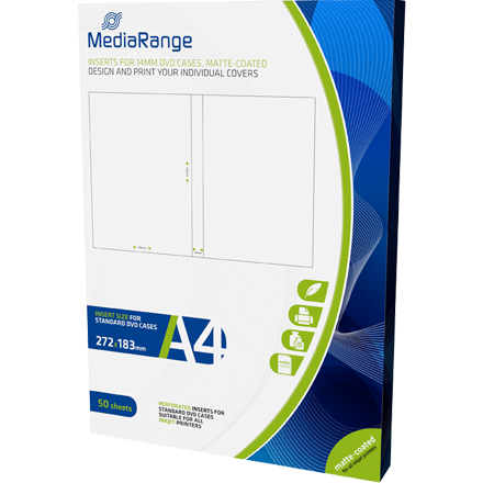 MEDIARANGE DVD Case 14mm Inserts 50 Pack