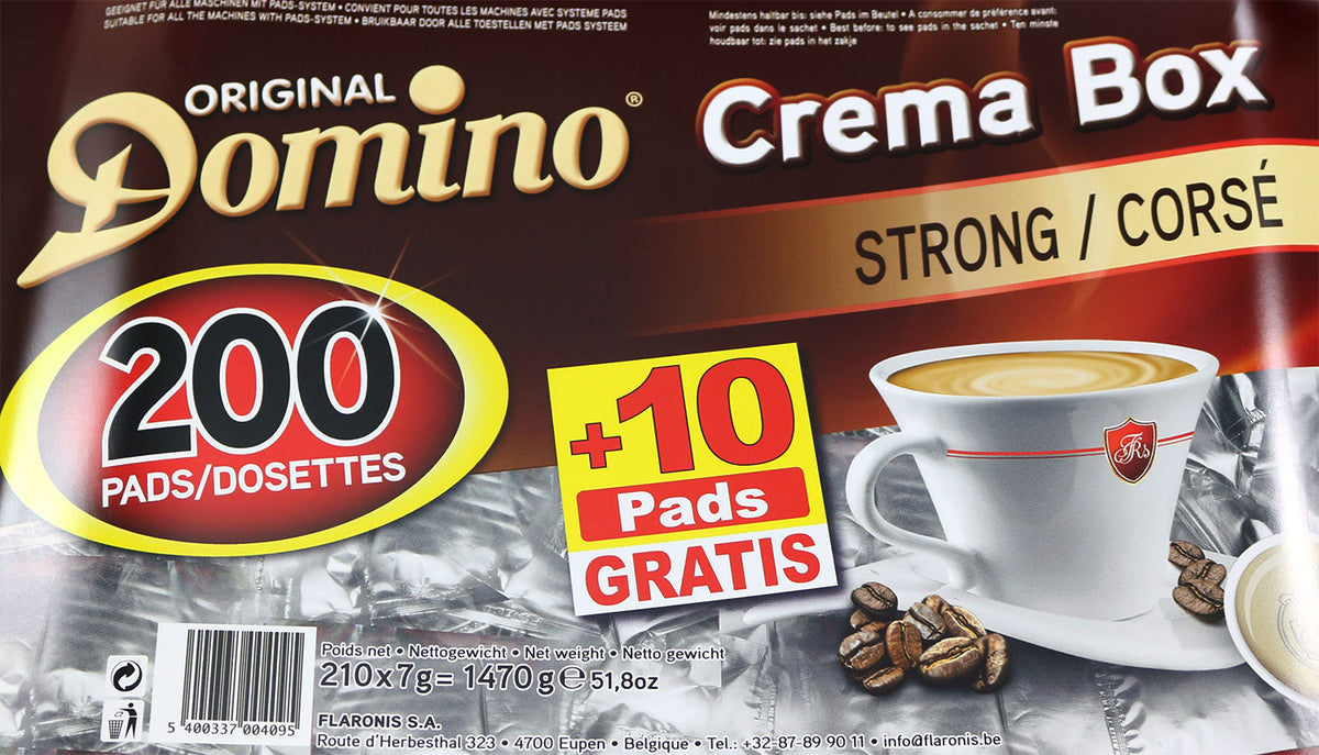 DOMINO Crema Box Strong 200 Kaffeepads