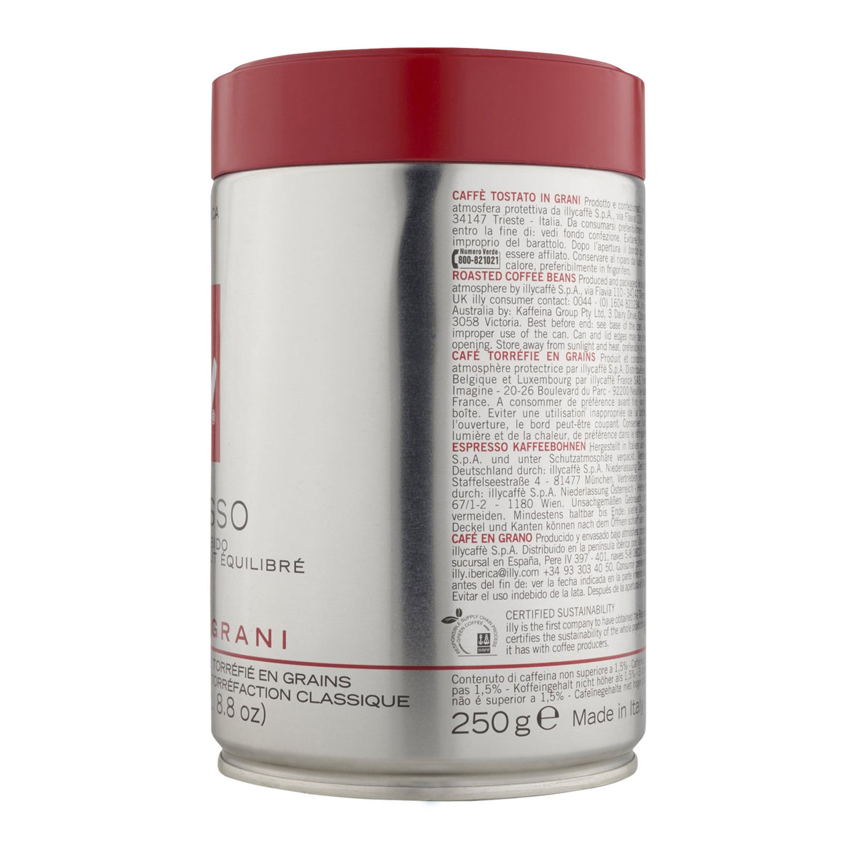 ILLY CLASSICO 100% Arabica ganze Bohnen 250g Dose