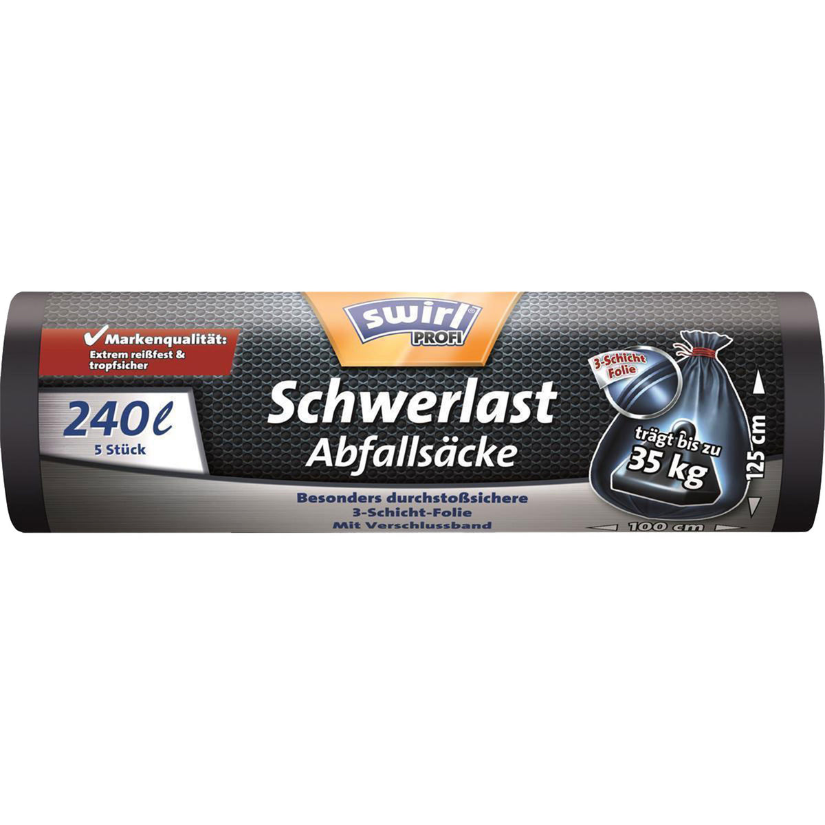 SWIRL Schwerlast Abfallsäcke 240L / 5 Stk