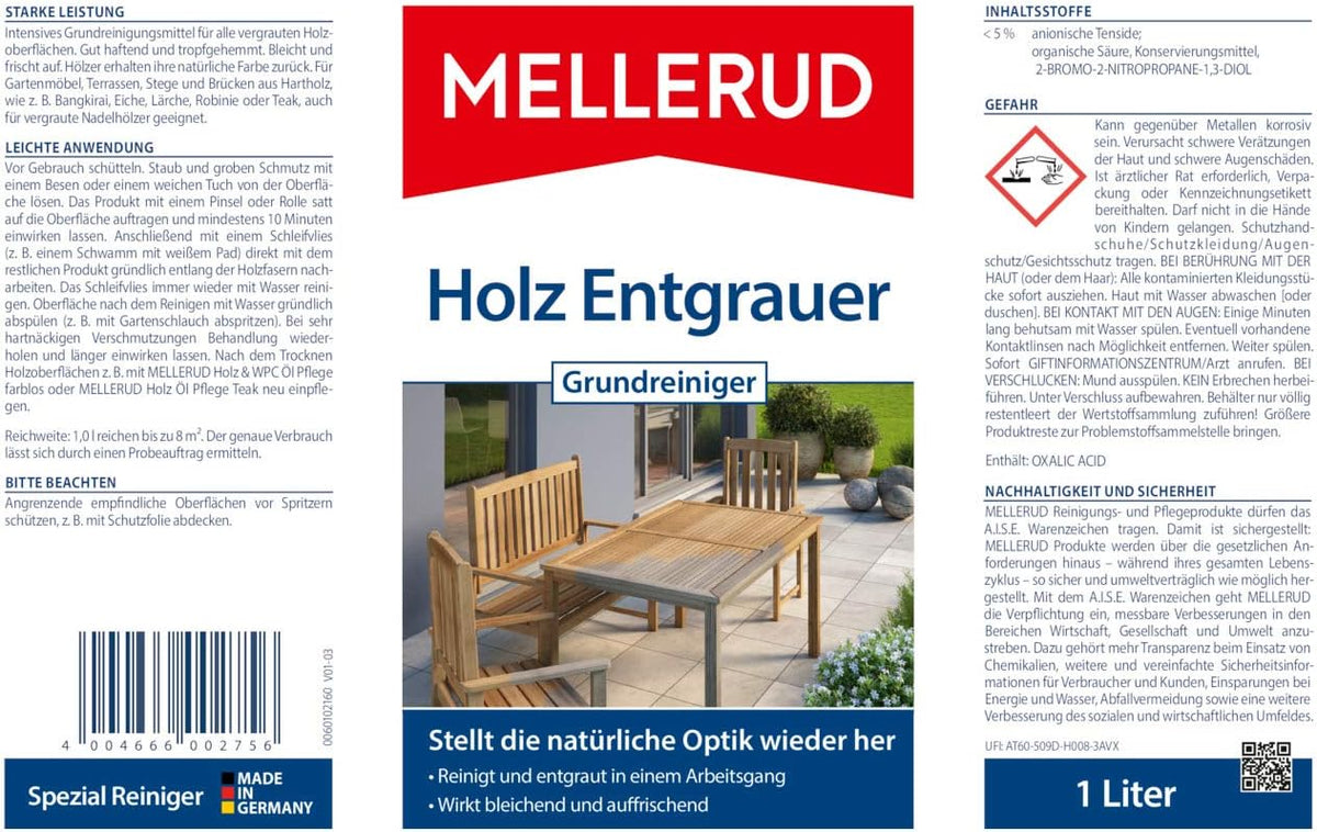 MELLERUD Holz Entgrauer Grundreiniger 1000ml