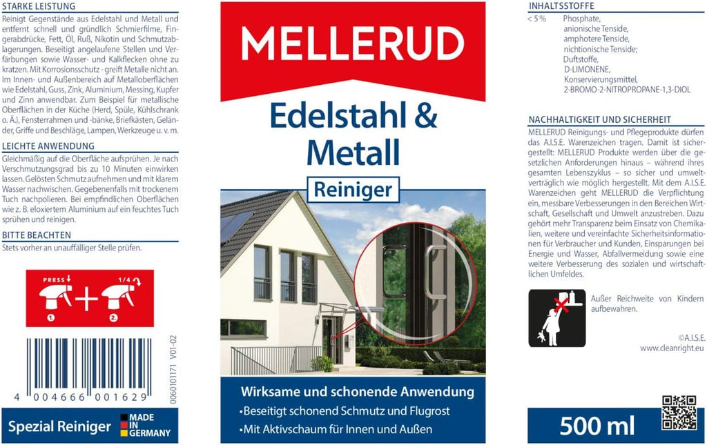 MELLERUD Edelstahl & Metall Reiniger 500ml
