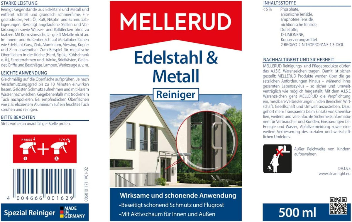 MELLERUD Edelstahl & Metall Reiniger 500ml