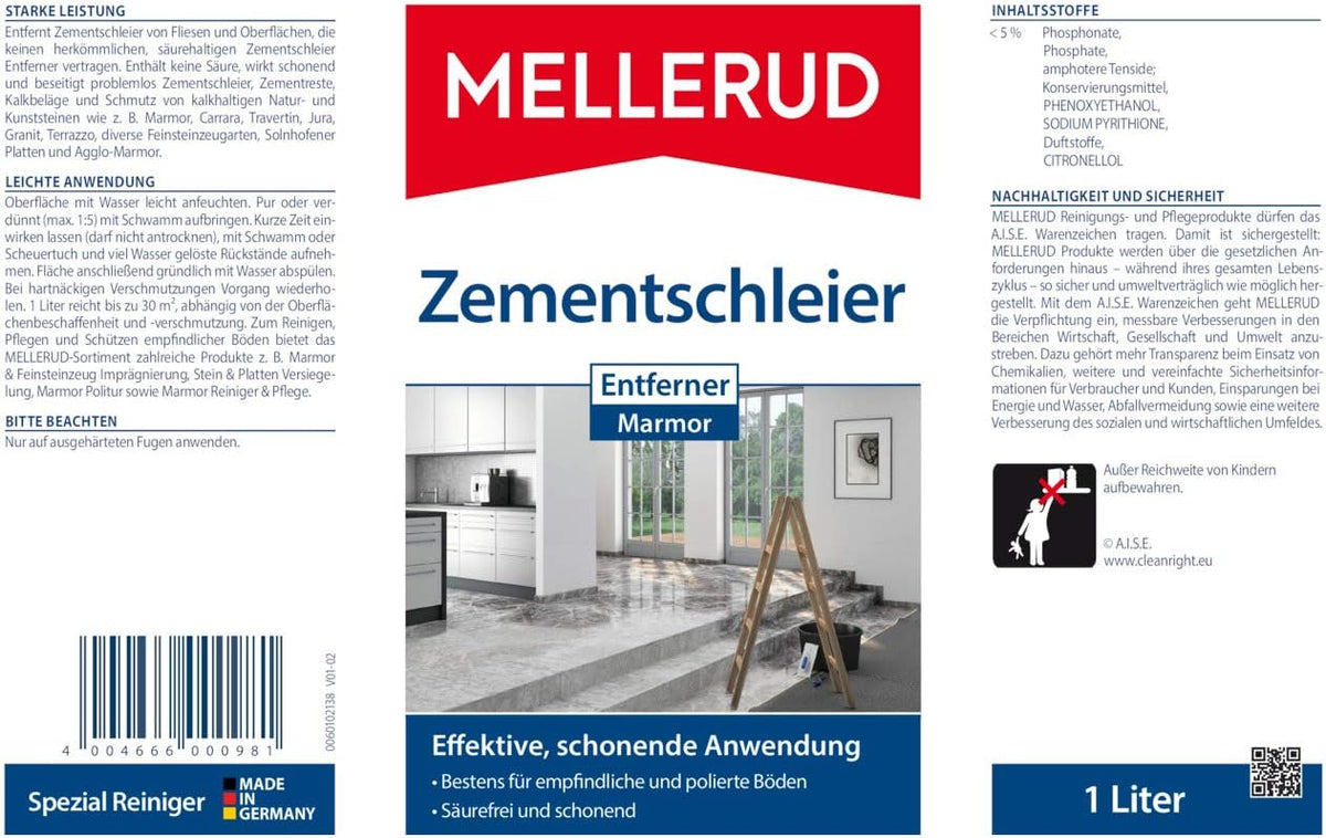 MELLERUD Zementschleier Entferner für Marmor 1000ml
