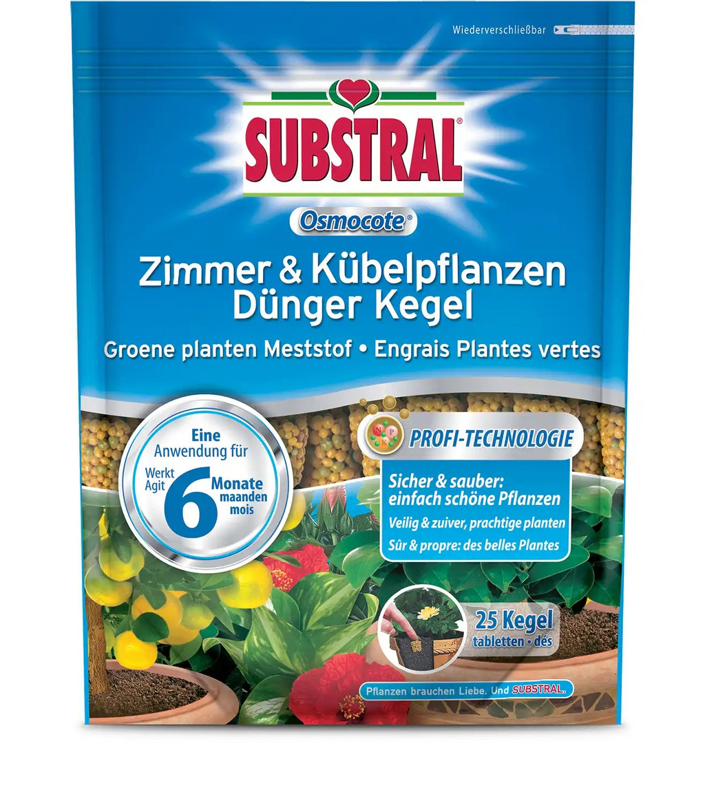 SUBSTRAL Osmocote Zimmer & Kübelpflanzen Dünger Kegel 25 St.