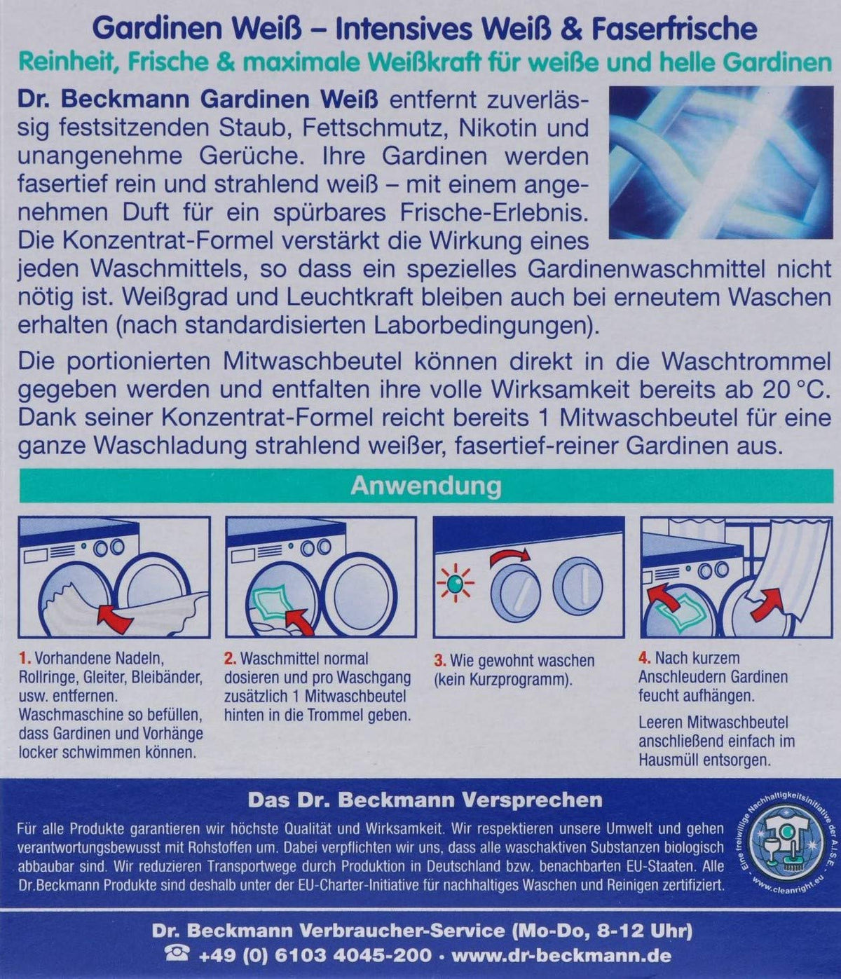 DR. BECKMANN Gardinen Weiß 3x40g