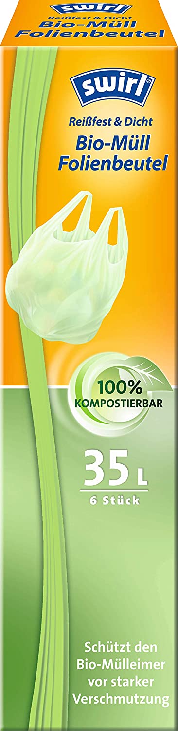 SWIRL Müllbeutel BIO 35l mit Tragegriffe