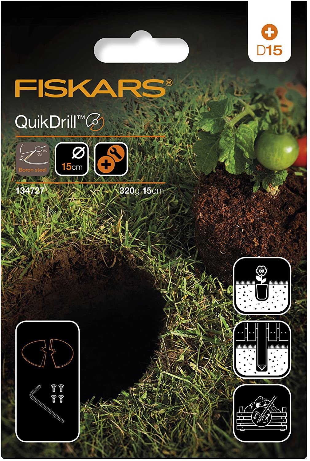 FISKARS QuikDrill Erweiterung für Handerdbohrer D15