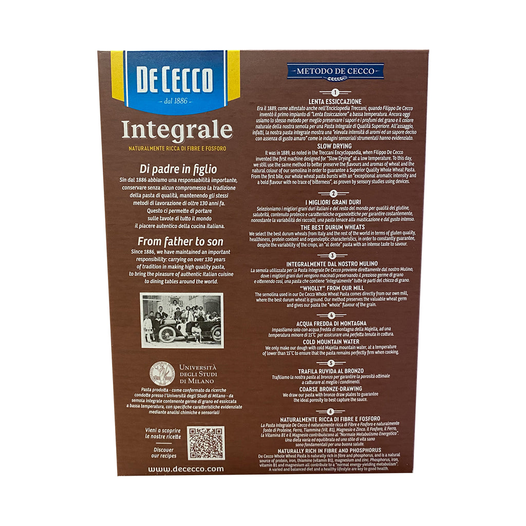 DE CECCO Nr.41 Integrale Penne Rigate Vollkorn 500g