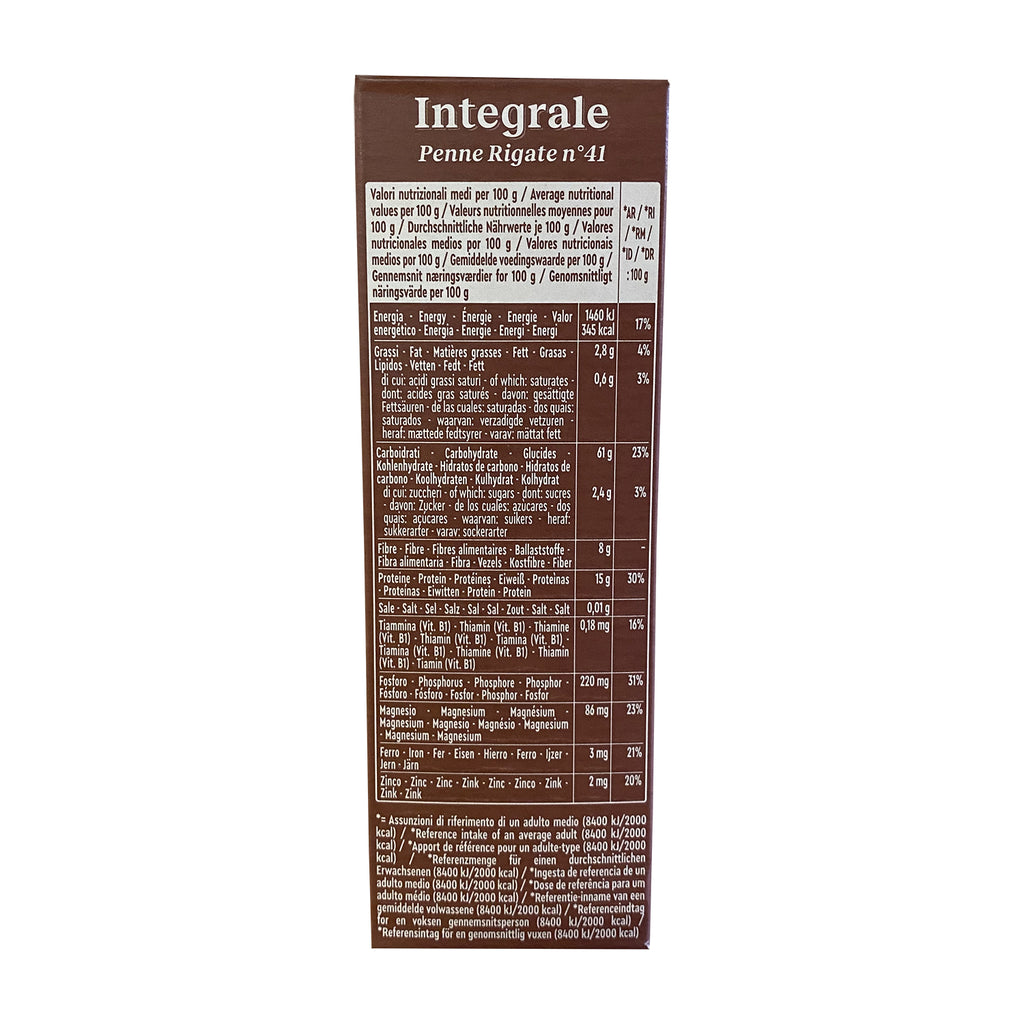 DE CECCO Nr.41 Integrale Penne Rigate Vollkorn 500g