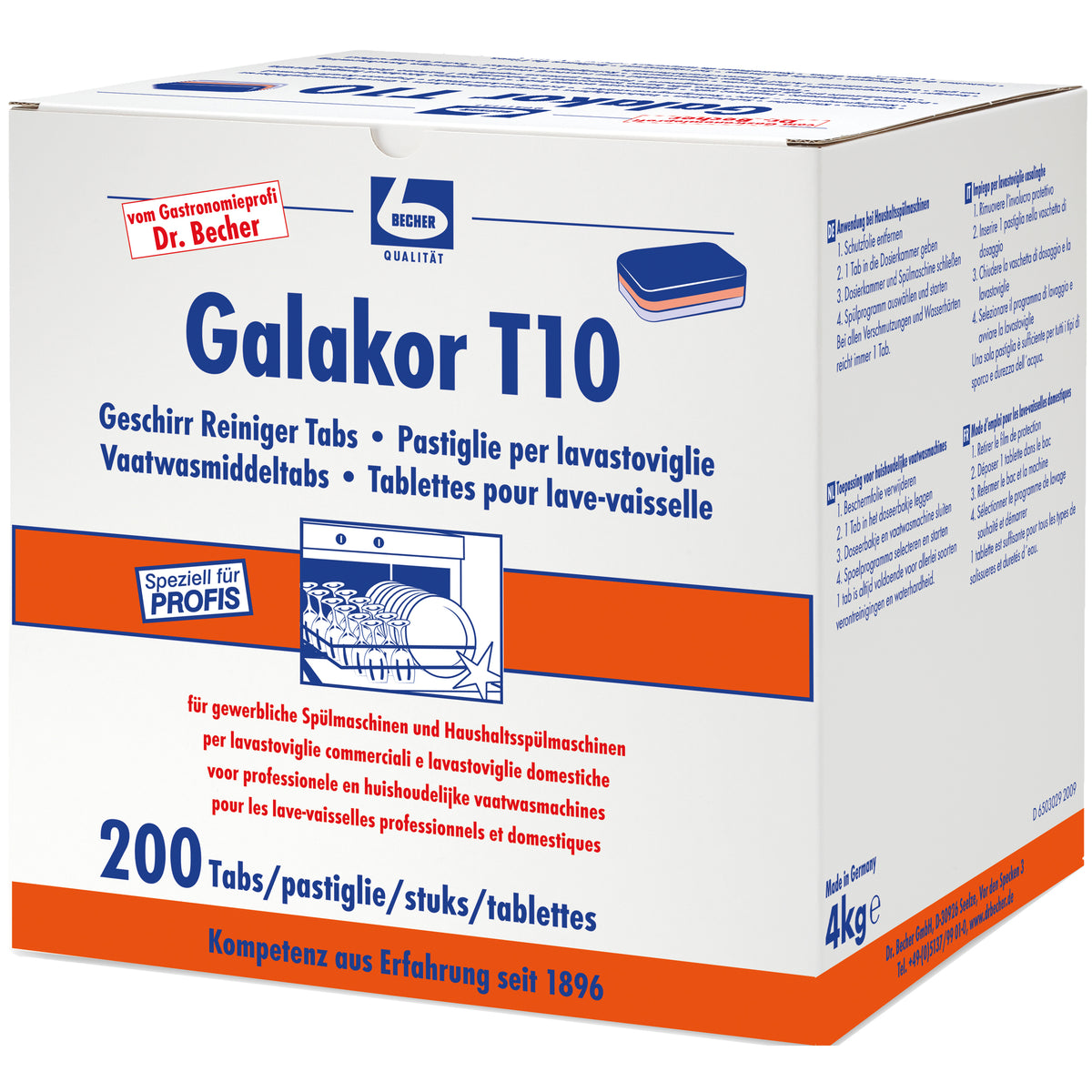 DR. BECHER Galakor T10 Reiniger Tabs 200 Stk