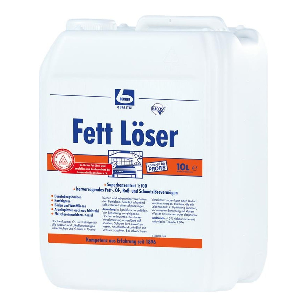 DR. BECHER Fett Löser 10L Kanister