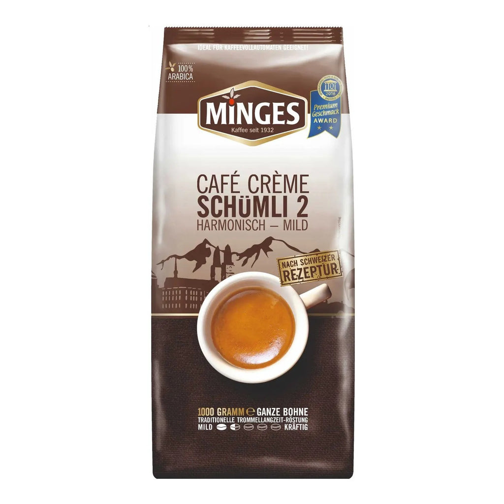 MINGES Café Crema Schmüli 2 ganze Bohnen 1000g