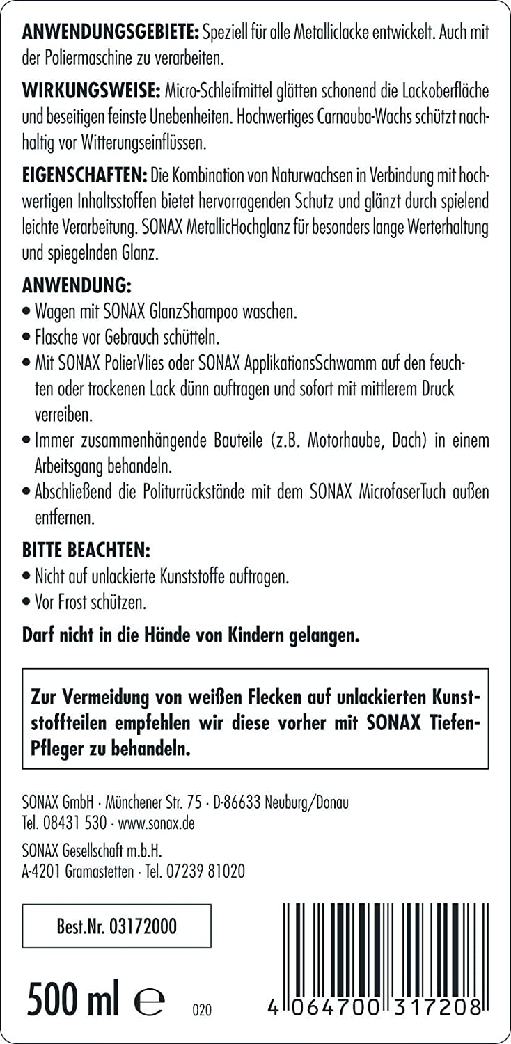 SONAX Metallic Hochglanz 500ml