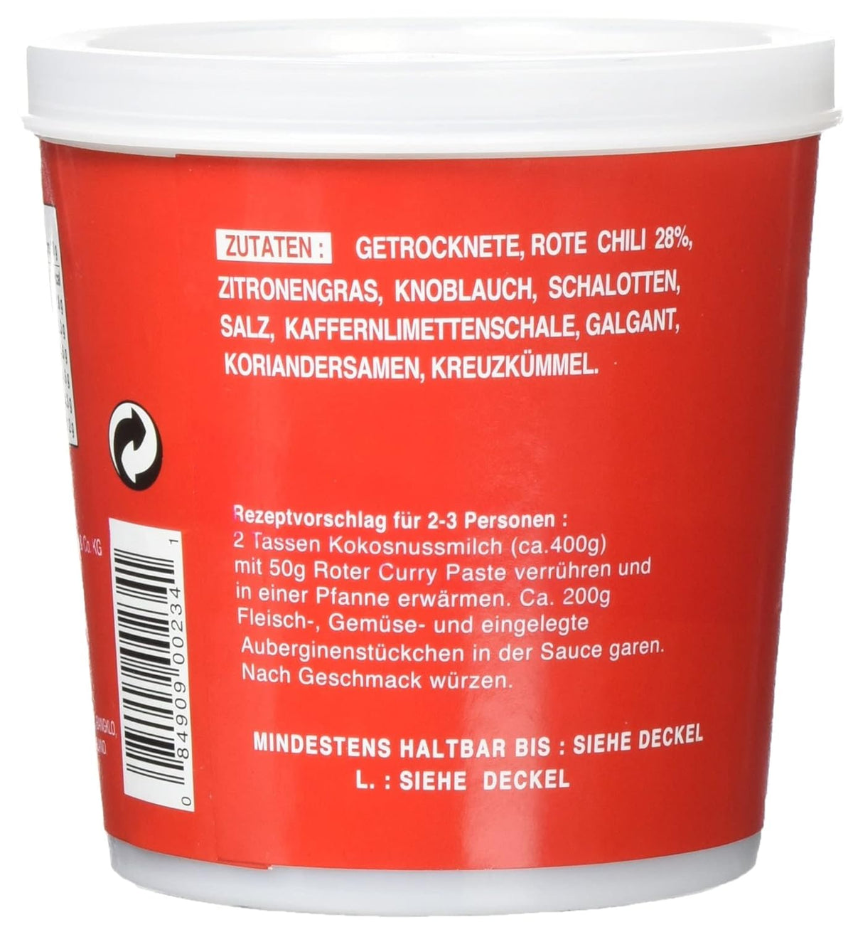COCK Red Curry Paste 400g Dose