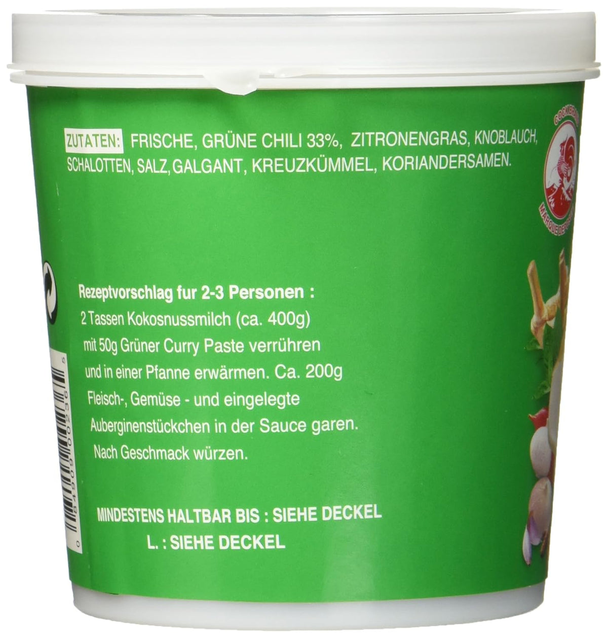 COCK Green Curry Paste 400g Dose