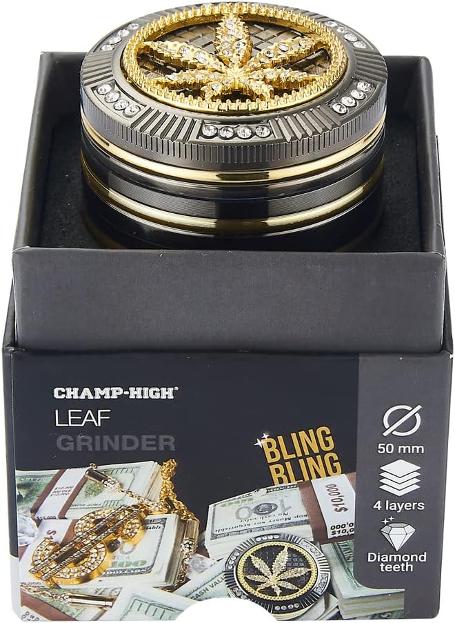 CHAMP HIGH Grinder Leaf Bling Bling 5 cm 4 Layers