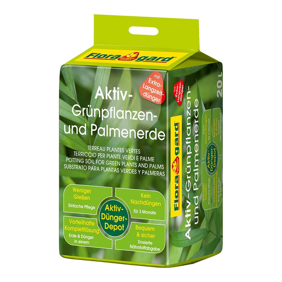 FLORAGARD Aktiv Grünpflanzen & Palmenerde 20L