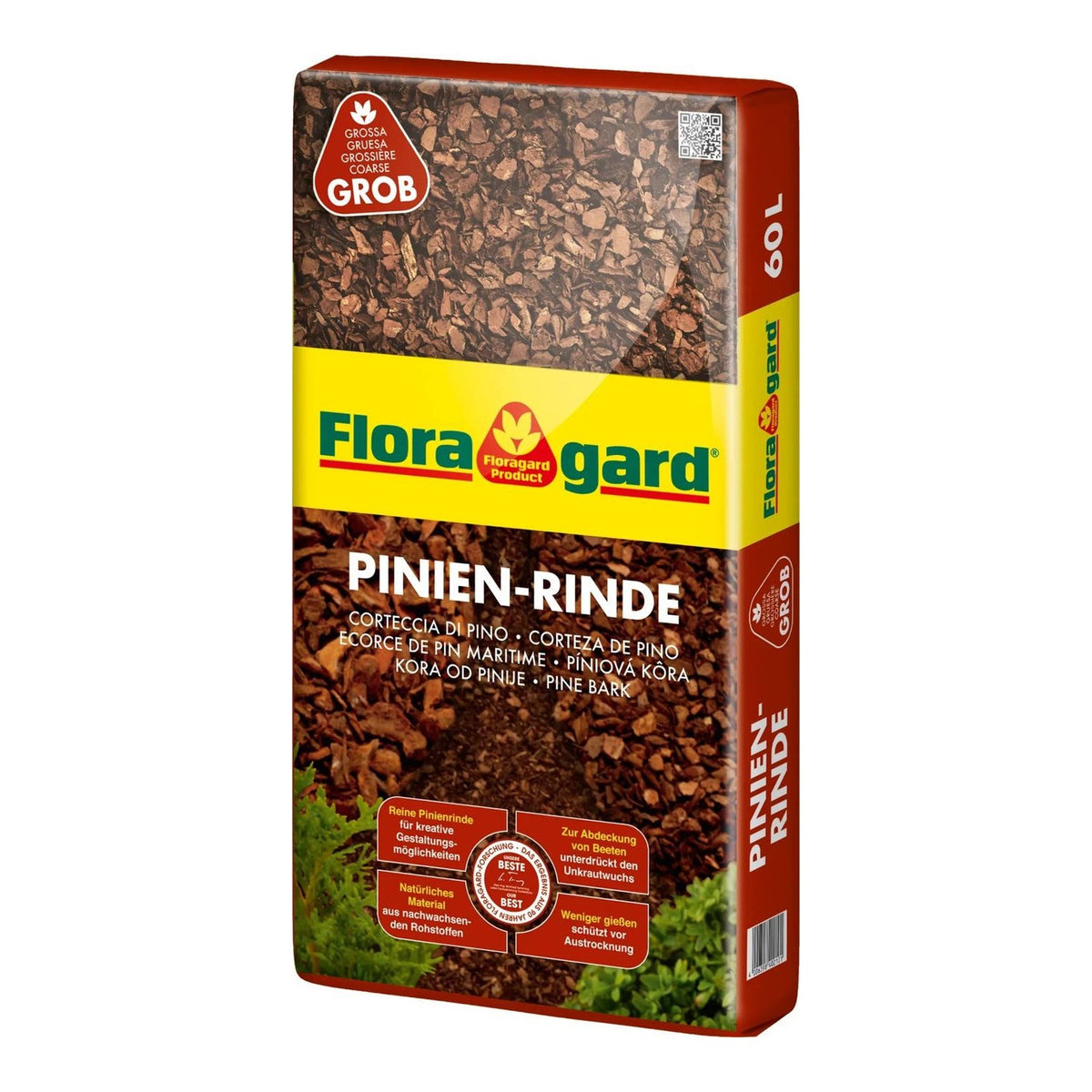FLORAGARD Mulch Pinienrinde GROB 25-40 mm 60 L