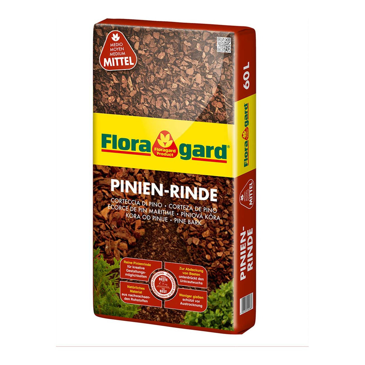FLORAGARD Mulch Pinienrinde MITTEL 15-25 mm 60L