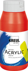 KREUL Triton Acrylic Liquid Echtrot 750 ml – flüssige Künstler-Acrylfarbe, matt