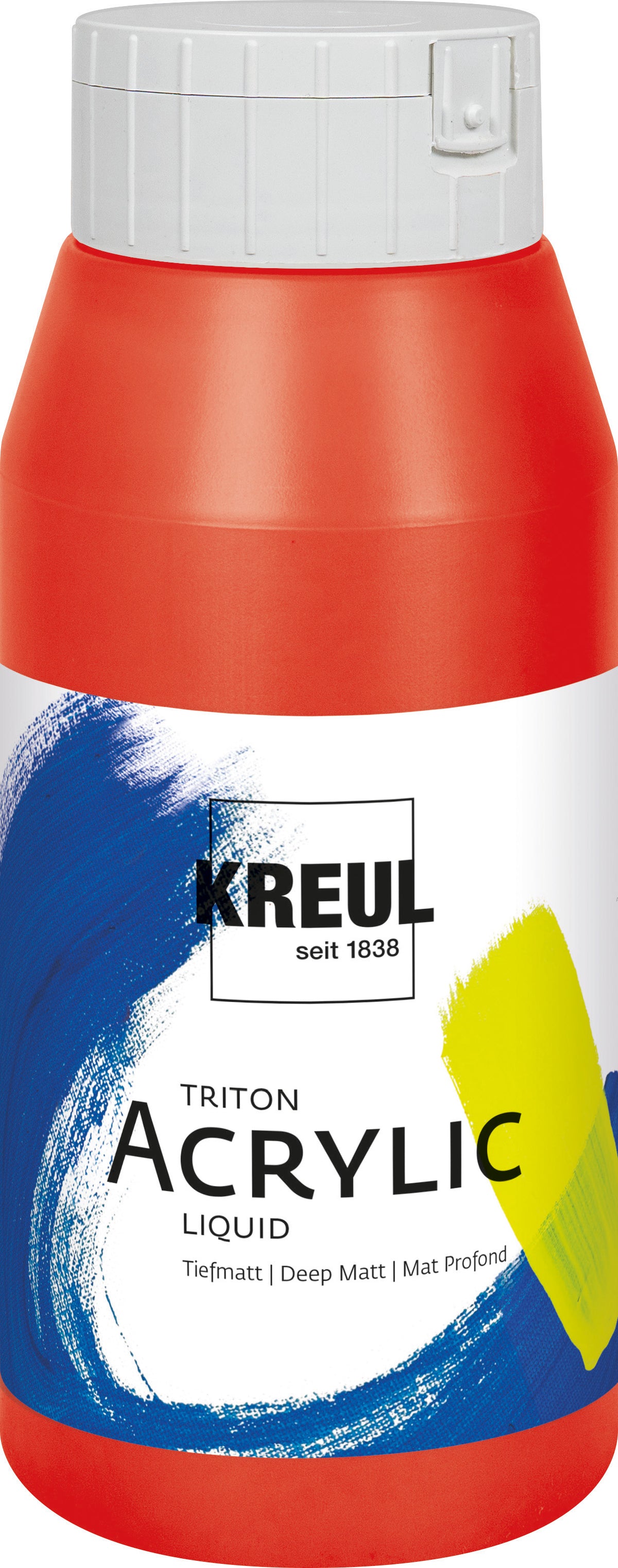 KREUL Triton Acrylic Liquid Echtrot 750 ml – flüssige Künstler-Acrylfarbe, matt