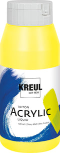 KREUL Triton Acrylic Liquid Zitron 750 ml – flüssige Künstler-Acrylfarbe, matt