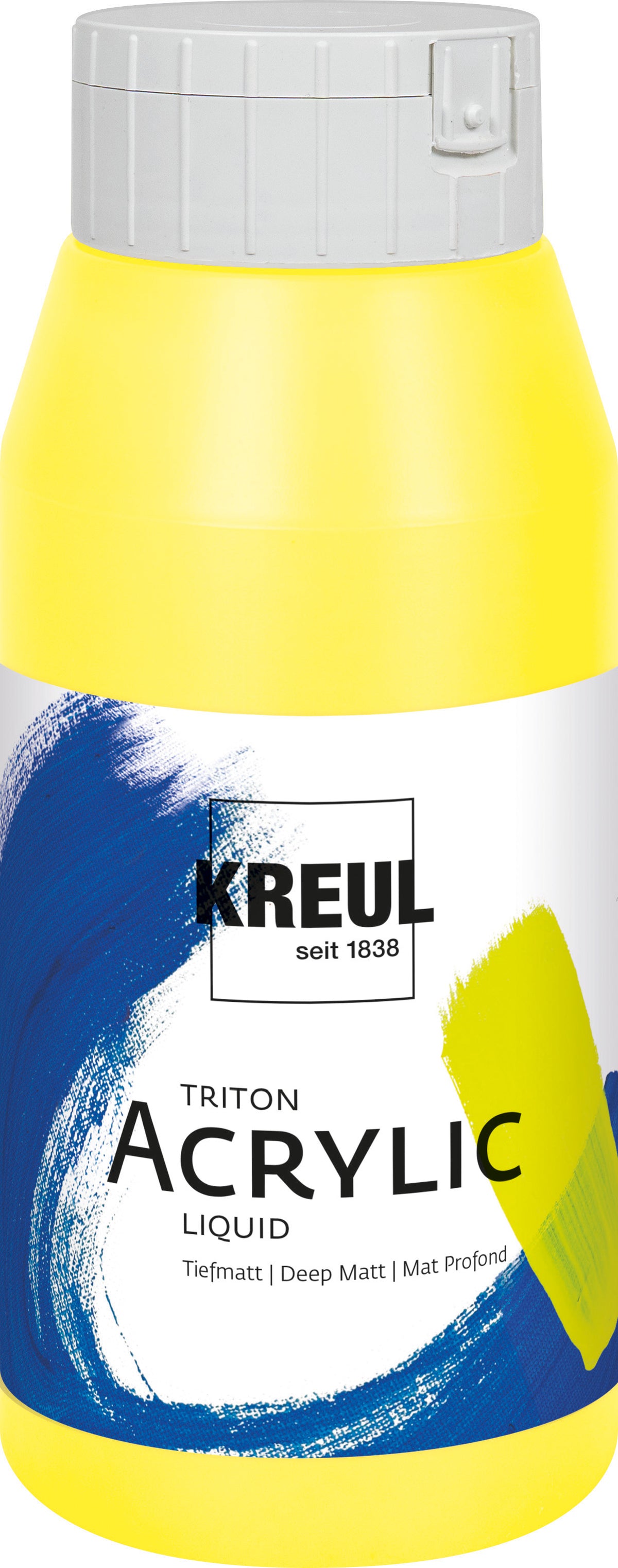 KREUL Triton Acrylic Liquid Zitron 750 ml – flüssige Künstler-Acrylfarbe, matt