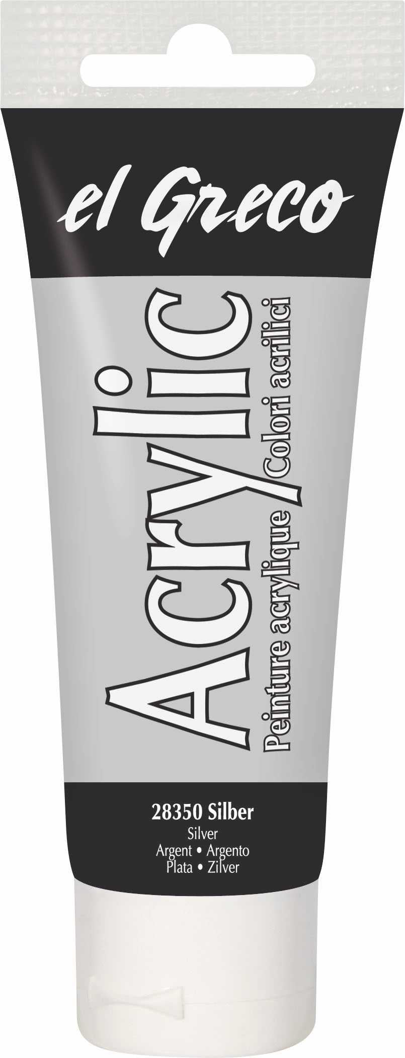 KREUL el Greco Acrylic Silber 75 ml – Künstler-Acrylfarbe in der Tube