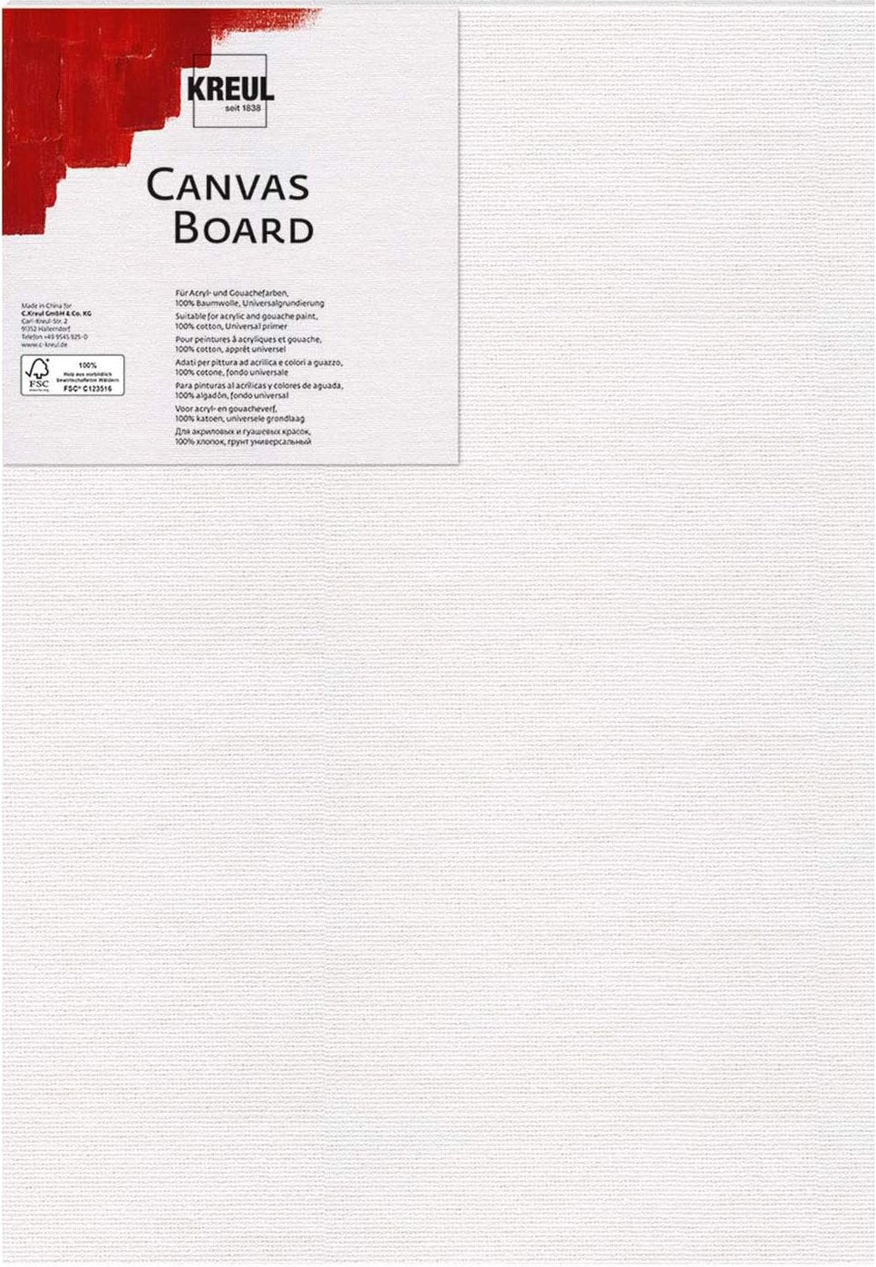 KREUL Canvas Board 40 x 50 cm – Malkarton mit Leinwand