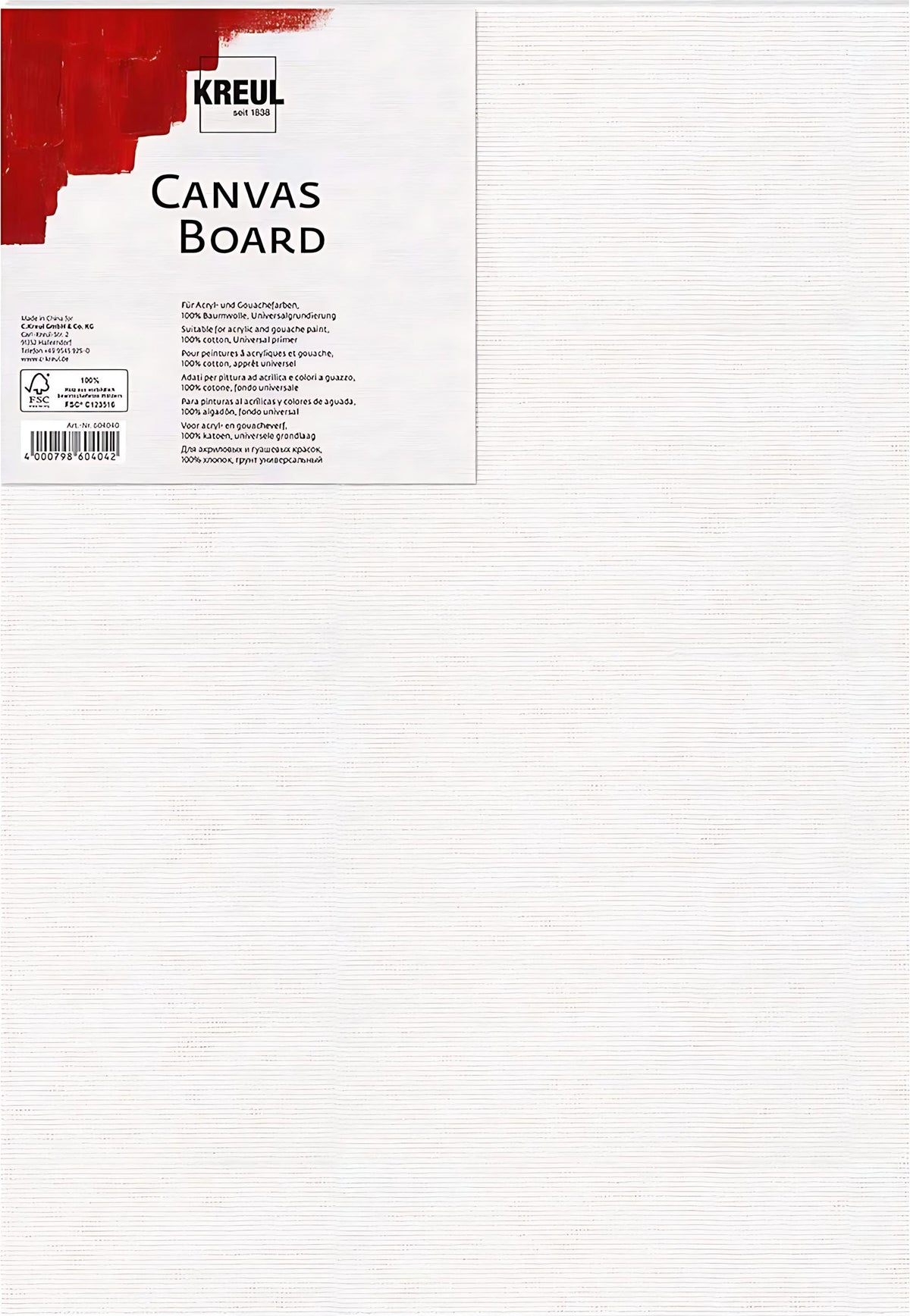 KREUL Canvas Board 50 x 60 cm – Malkarton mit Leinwand