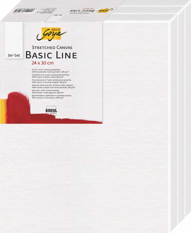 KREUL SOLO GOYA Keilrahmen Basic Line 3er-Set 10 x 10 cm – Mini-Leinwände