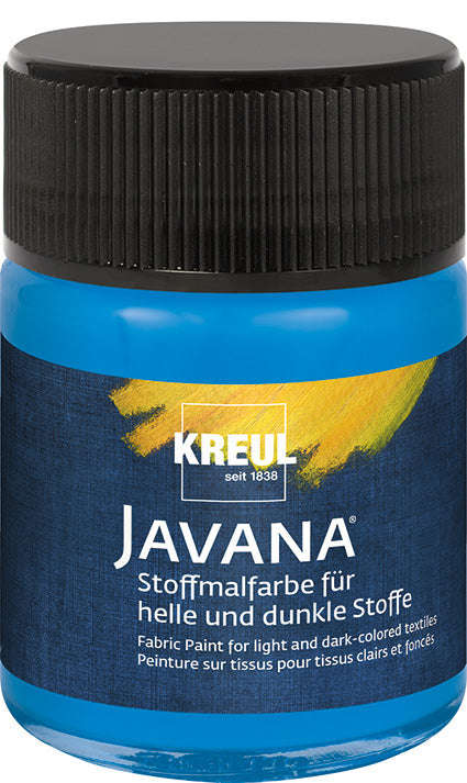 KREUL Javana Stoffmalfarbe für helle und dunkle Stoffe Blau 50 ml