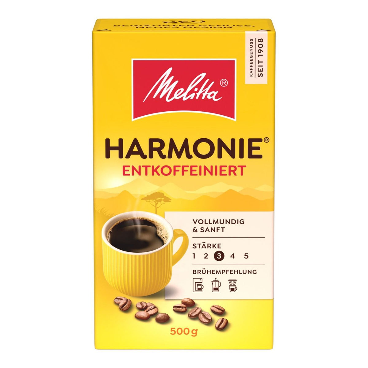 MELITTA HARMONIE DECAFFEINATED ground coffee 500g